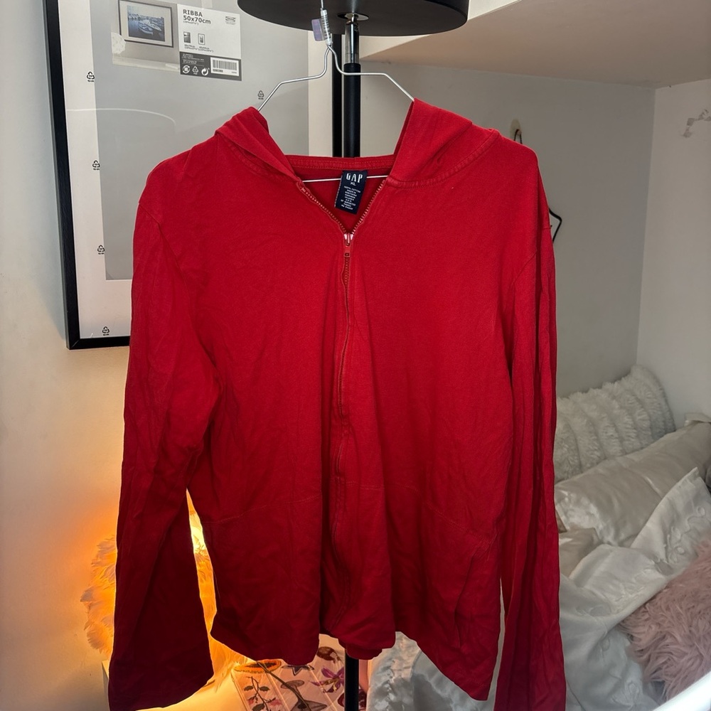 GAP Women's Red Hooded Cardigan